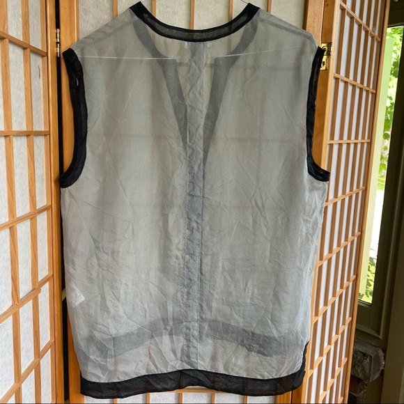 Helmut Lang sheer silk sleeveless blouse S - Picture 4 of 10